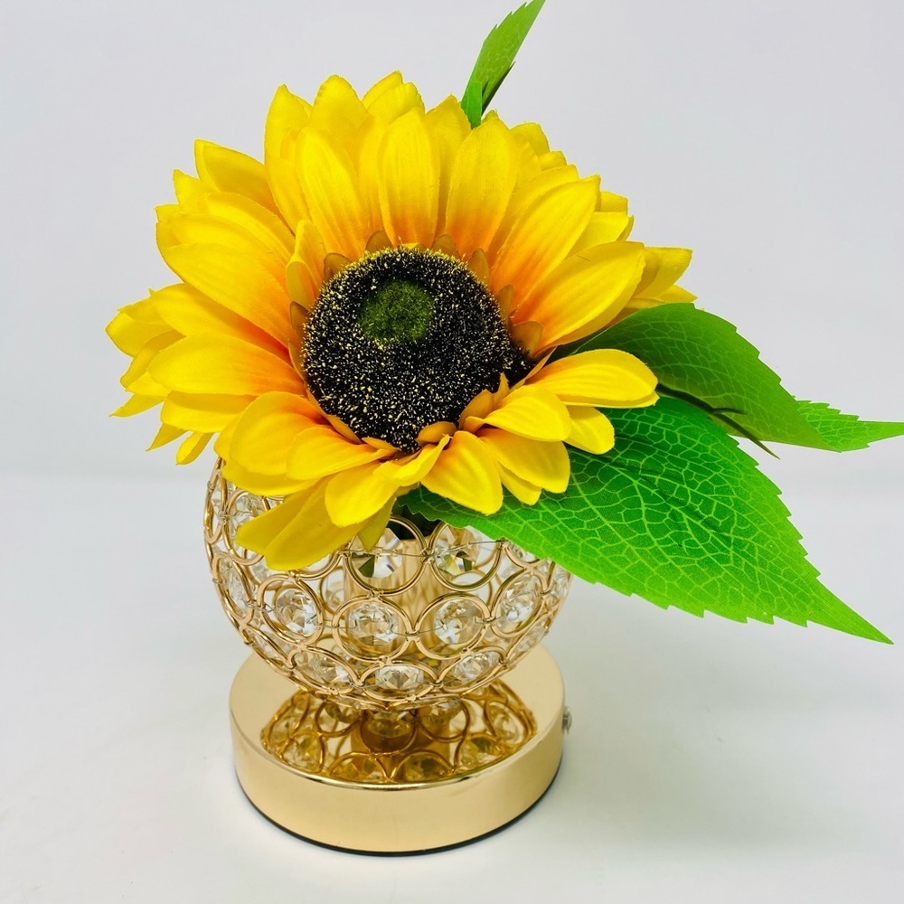 Rose Gold LED Sunflower Centerpiece